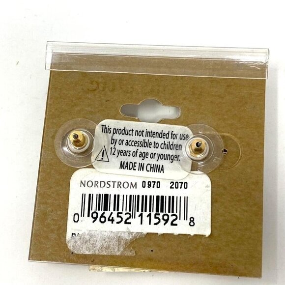 Carole Inc Milky Cream Earrings Gold Tone NWT J2 - Picture 3 of 4